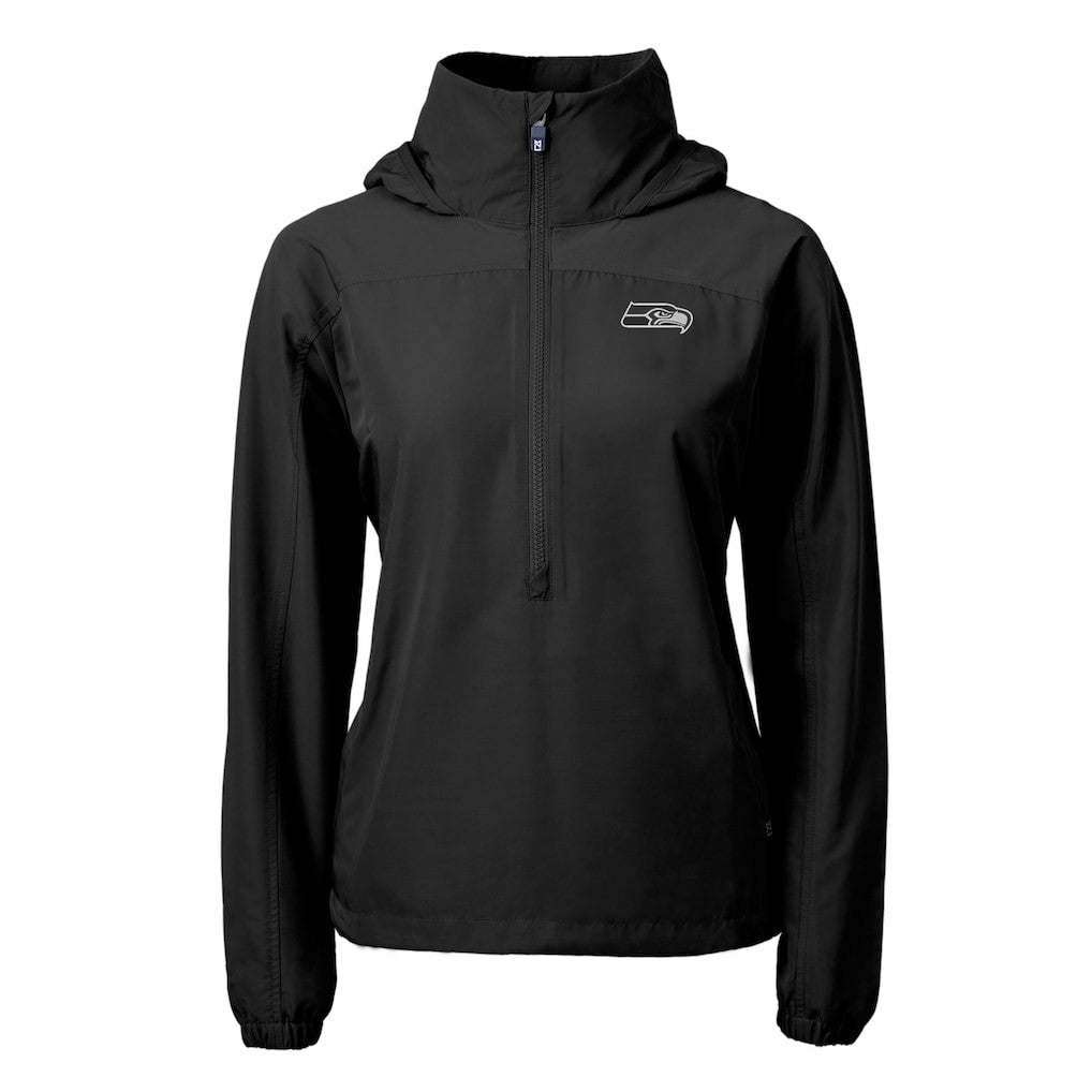 Cutter & Buck Women's Charter Eco Recycled Half-Zip Hoodie Anorak Jacket - Seattle Seahawks