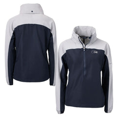 Cutter & Buck Women's Charter Eco Recycled Half-Zip Hoodie Anorak Jacket - Seattle Seahawks