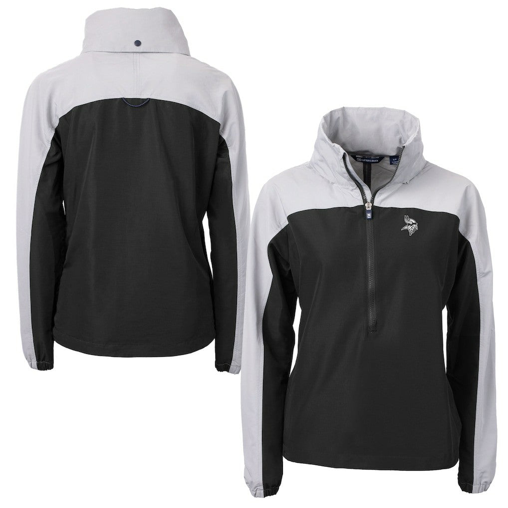 Cutter & Buck Women's Charter Eco Recycled Half-Zip Hoodie Anorak Jacket - Minnesota Vikings