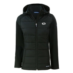 Cutter & Buck Women's Evoke Hybrid Eco Softshell Recycled Full-Zip Hoodie Jacket - San Francisco 49ers