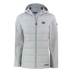 Cutter & Buck Women's Evoke Hybrid Eco Softshell Recycled Full-Zip Hoodie Jacket - San Francisco 49ers