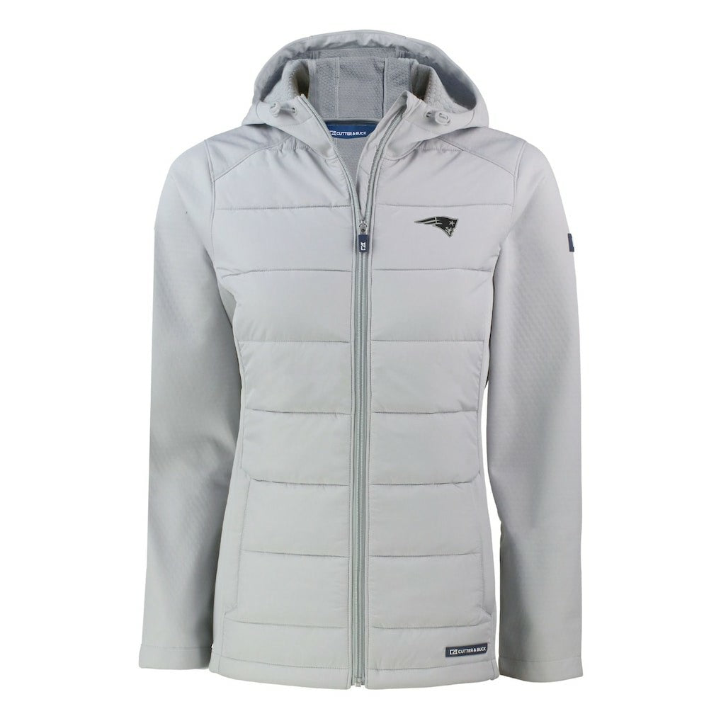 Cutter & Buck Women's Evoke Hybrid Eco Softshell Recycled Full-Zip Hoodie Jacket - New England Patriots