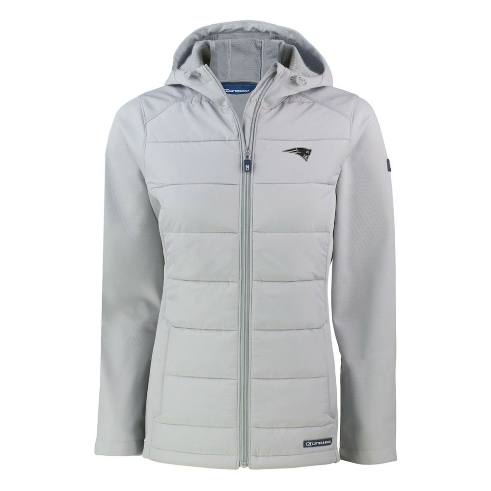 Cutter & Buck Women's Evoke Hybrid Eco Softshell Recycled Full-Zip Hoodie Jacket - New England Patriots