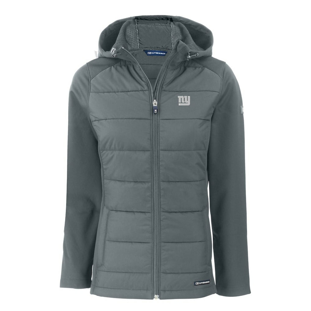 Cutter & Buck Women's Evoke Hybrid Eco Softshell Recycled Full-Zip Hoodie Jacket - New York Giants
