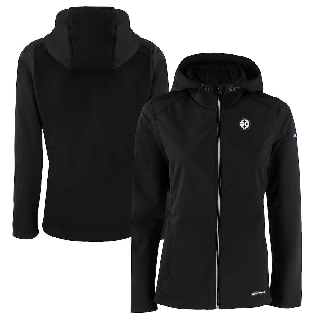 Cutter & Buck Women's Evoke Eco Softshell Recycled Full-Zip Hoodie Jacket - Pittsburgh Steelers