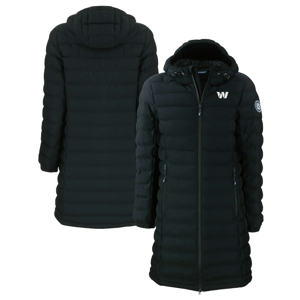 Cutter & Buck Women's Mission Ridge Repreve Eco Insulated Full-Zip Hoodie Long Puffer Jacket - Washington Commanders