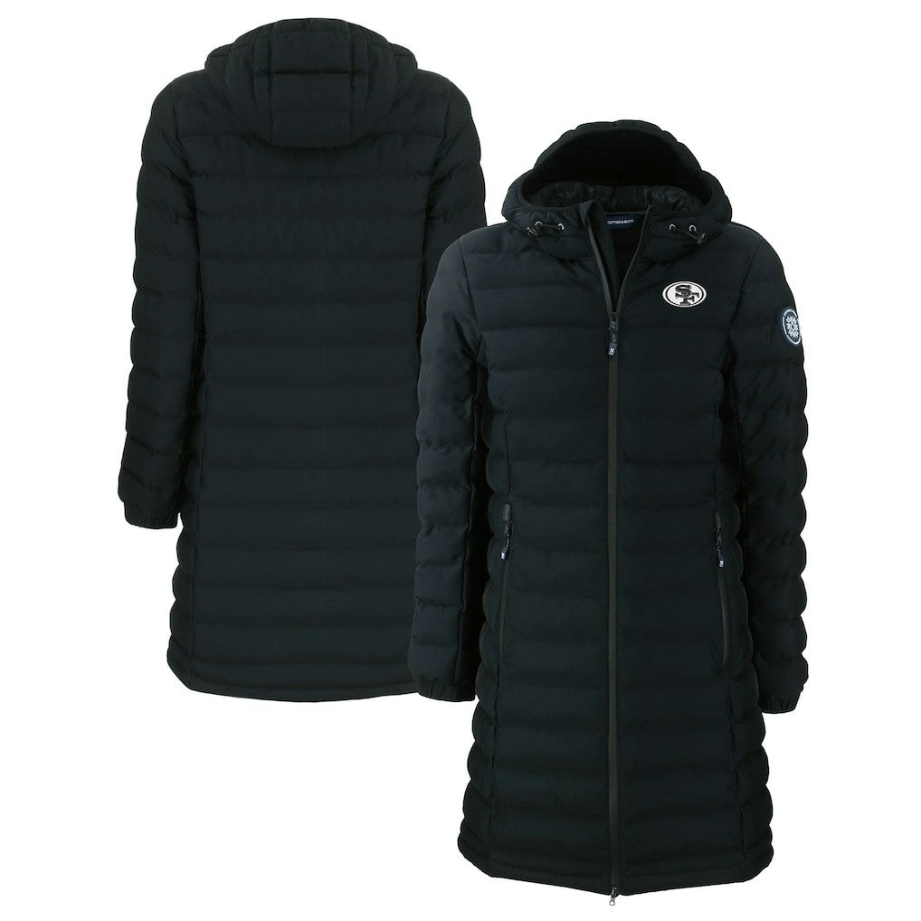 Cutter & Buck Women's Mission Ridge Repreve Eco Insulated Full-Zip Hoodie Long Puffer Jacket - San Francisco 49ers