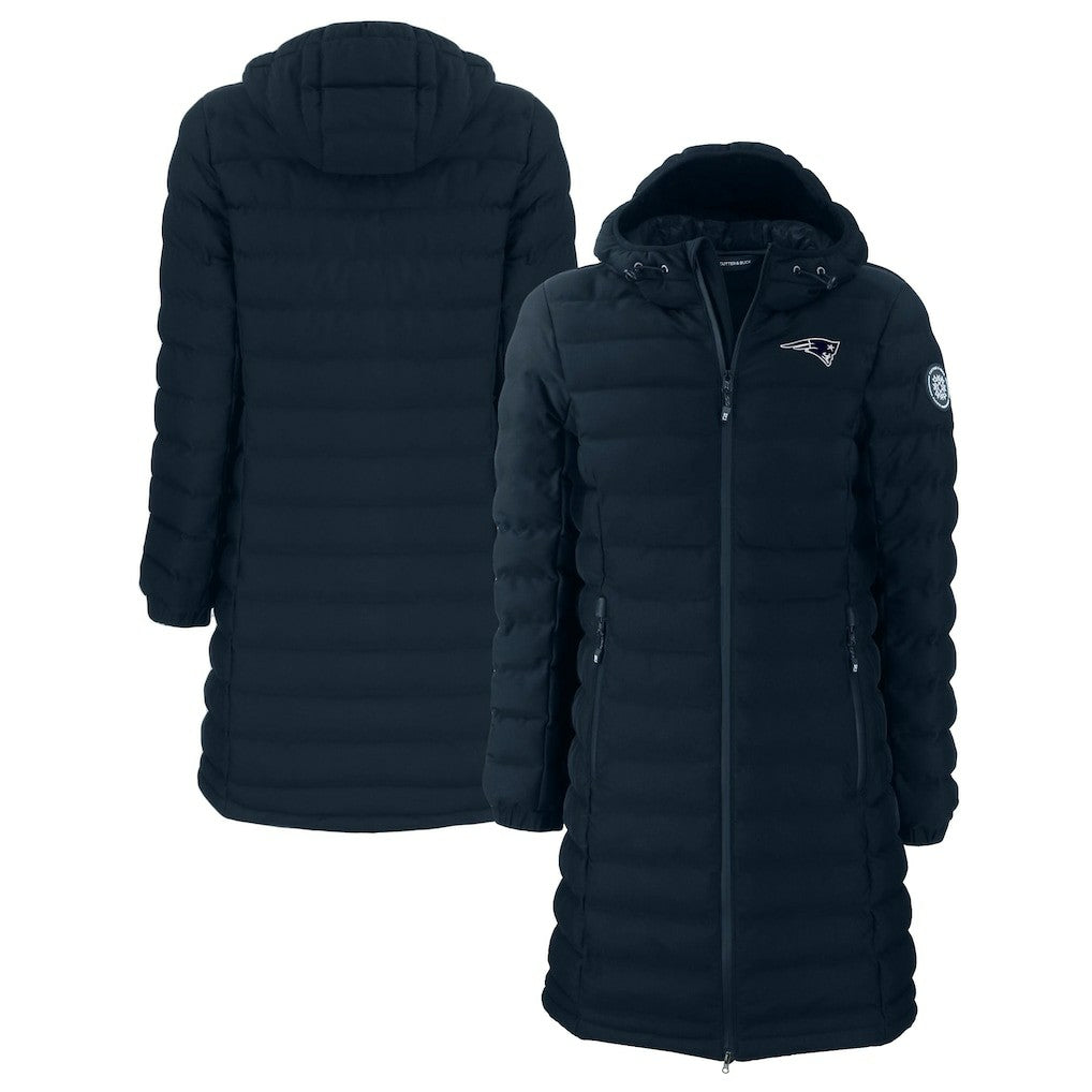 Cutter & Buck Women's Mission Ridge Repreve Eco Insulated Full-Zip Hoodie Long Puffer Jacket - New England Patriots