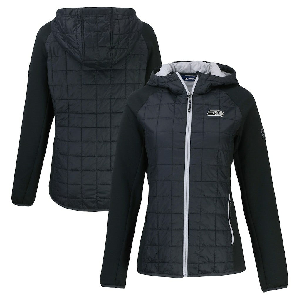 Cutter & Buck Women's Rainier PrimaLoft Eco Hybrid Full-Zip Hoodie Jacket - Seattle Seahawks