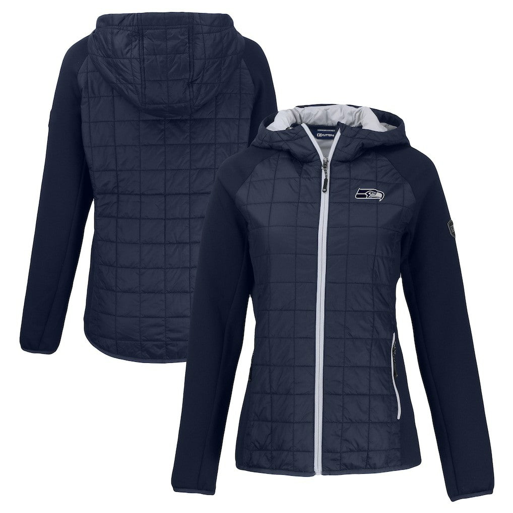 Cutter & Buck Women's Rainier PrimaLoft Eco Hybrid Full-Zip Hoodie Jacket - Seattle Seahawks