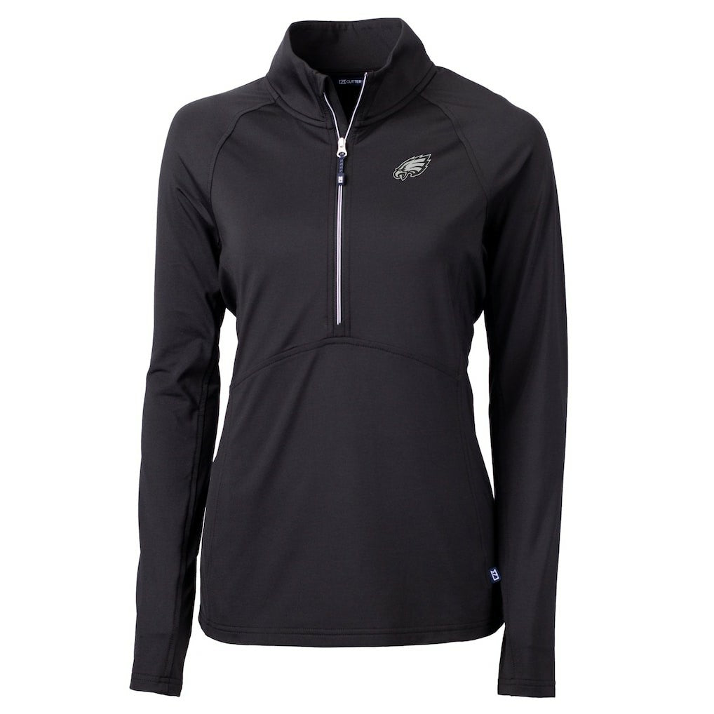 Cutter & Buck Women's Adapt Eco Knit Stretch Recycled Raglan Half-Zip Top - Philadelphia Eagles