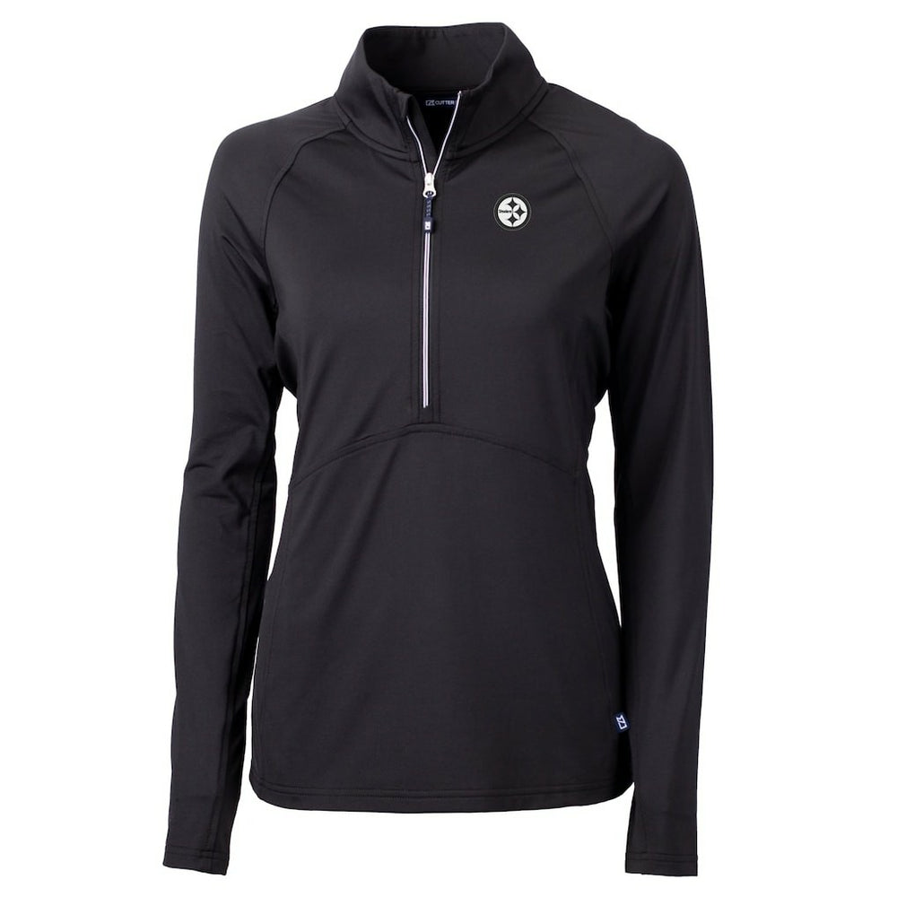 Cutter & Buck Women's Adapt Eco Knit Stretch Recycled Raglan Half-Zip Top - Pittsburgh Steelers