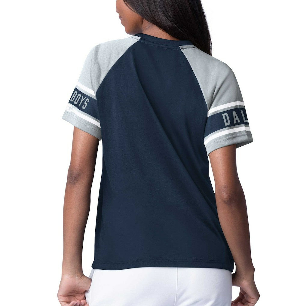 Starter Women's 1st Rounder Color Block Raglan Top - Dallas Cowboys