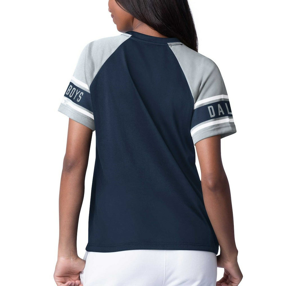 Starter Women's 1st Rounder Color Block Raglan Top - Dallas Cowboys