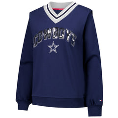 Tommy Hilfiger Women's Alice V-Neck Pullover Sweatshirt - Dallas Cowboys