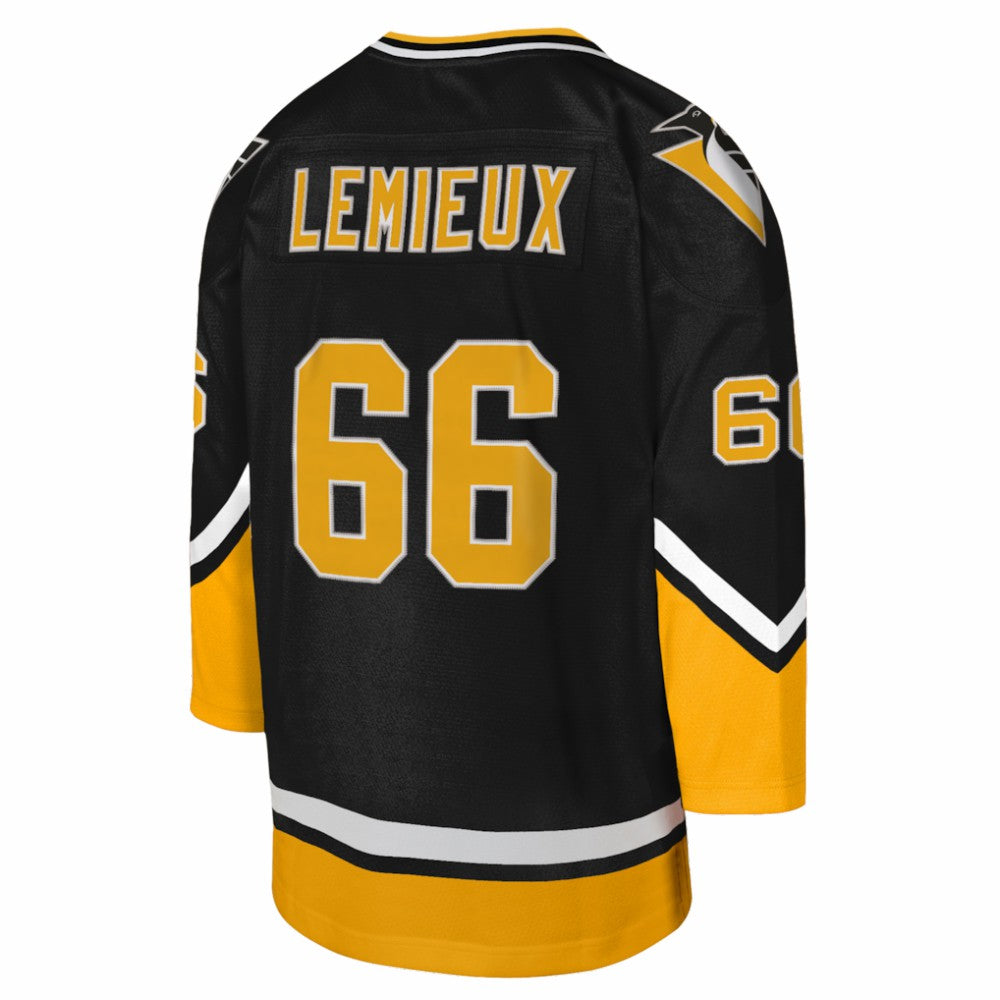 NHL Black Mario Lemieux Pittsburgh Penguins Mitchell & Ness Youth 1992/93 Captain Patch Power Play Player Jersey