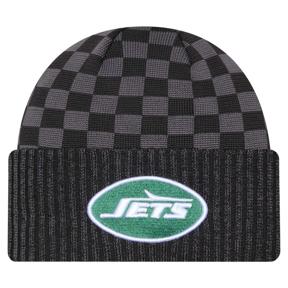 Checkered Cuffed Knit Hat - New York Jets