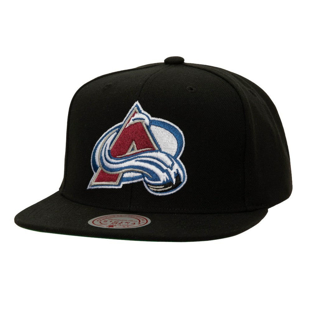 NHL Black Colorado Avalanche Mitchell & Ness Core Top Spot Snapback Hat