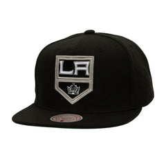NHL Black Los Angeles Kings Mitchell & Ness Core Top Spot Snapback Hat