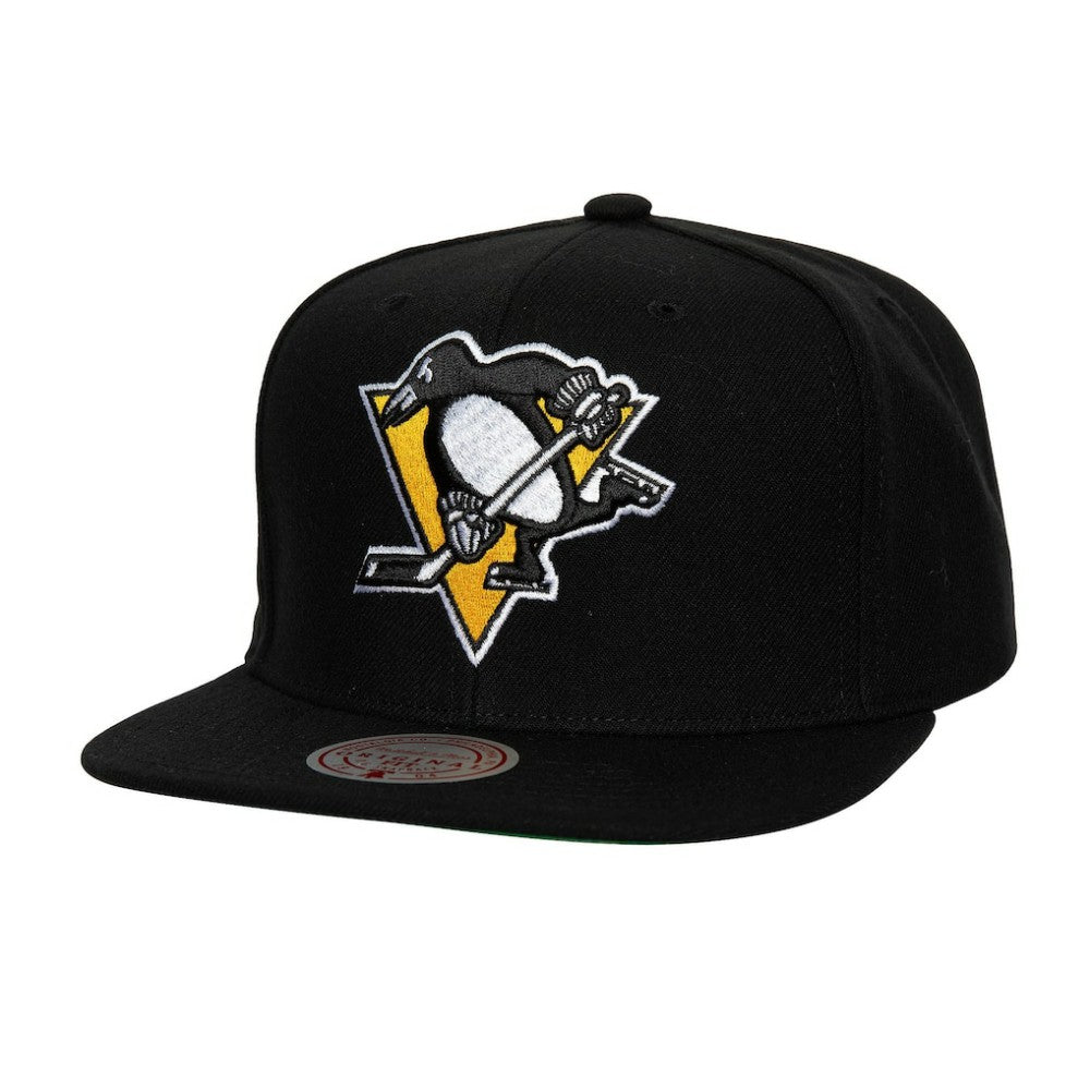 NHL Black Pittsburgh Penguins Mitchell & Ness Core Top Spot Snapback Hat