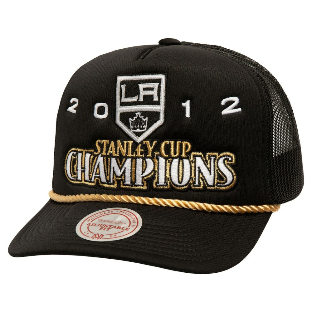 NHL Black Los Angeles Kings Mitchell & Ness SOUL Collection Golden Stanley Cup Champions Trucker Adjustable Hat