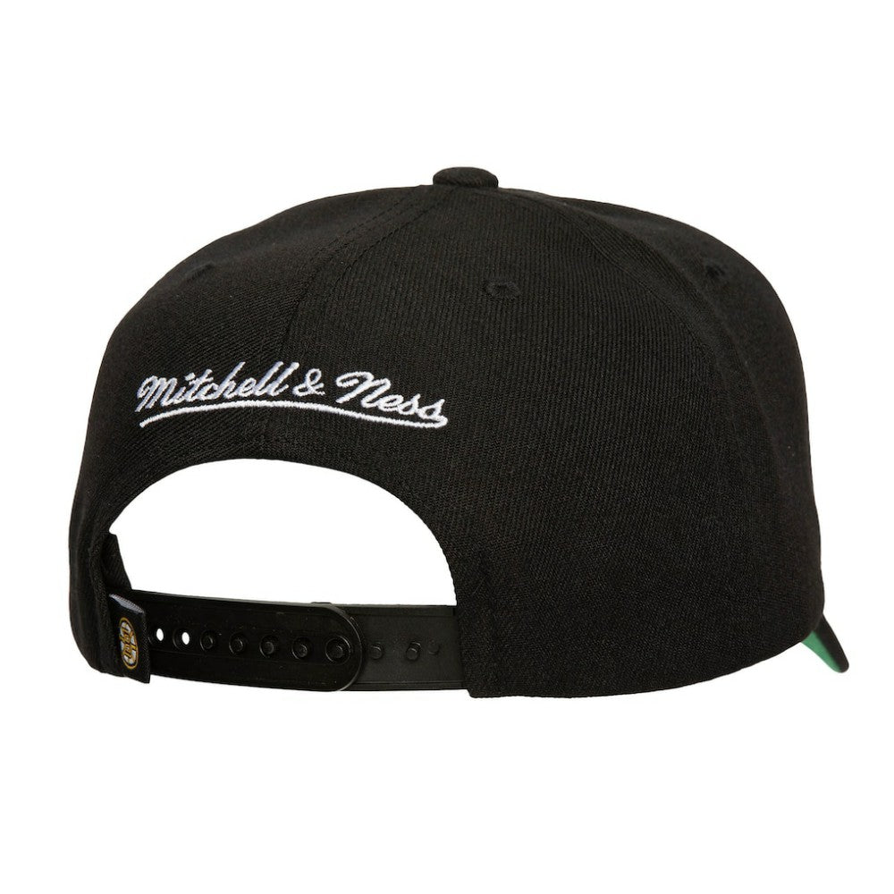 NHL Black Boston Bruins Mitchell & Ness Soul Strike Neon Logo Pro Crown Adjustable Hat