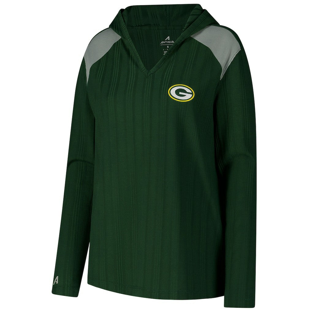 Antigua Women's Opulent Long Sleeve Hoodie T-Shirt - Green Bay Packers