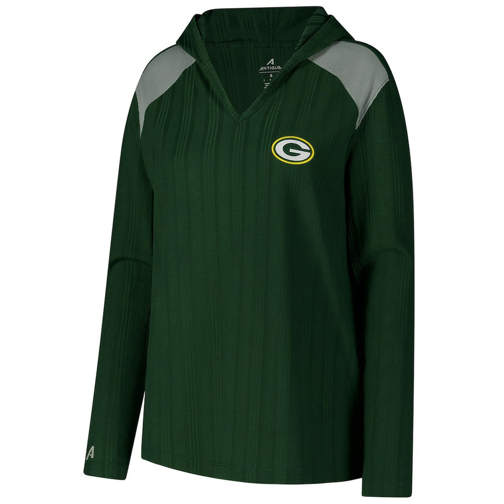 Antigua Women's Opulent Long Sleeve Hoodie T-Shirt - Green Bay Packers