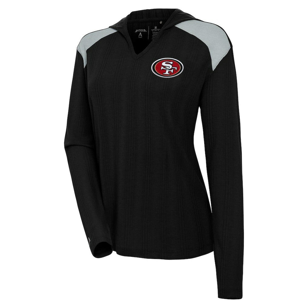 Antigua Women's Opulent Long Sleeve Hoodie T-Shirt - San Francisco 49ers