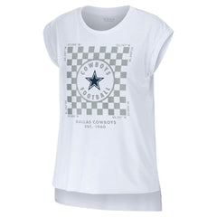 WEAR by Erin Andrews Women's Checker Muscle Tank Top - Dallas Cowboys