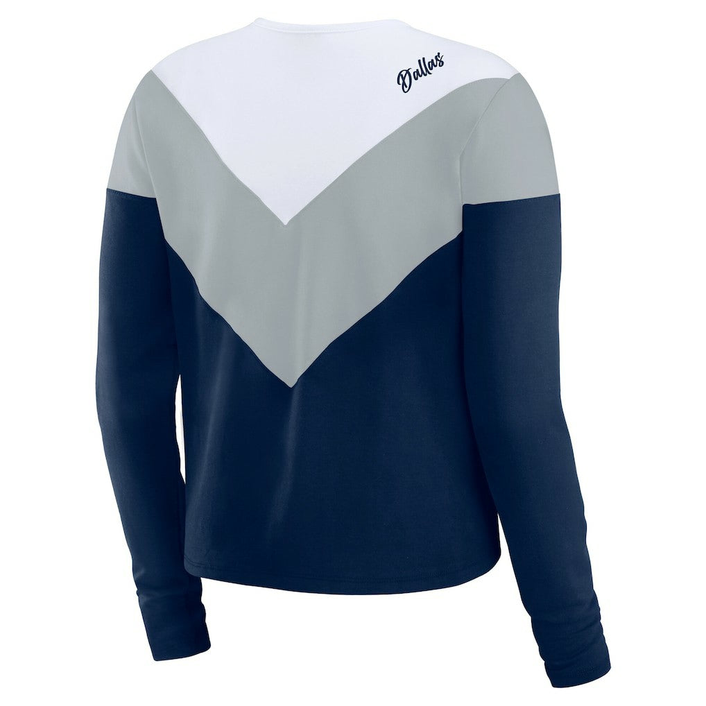 WEAR by Erin Andrews Women's Plus Size Chevron Tri-Blend Long Sleeve T-Shirt - Dallas Cowboys