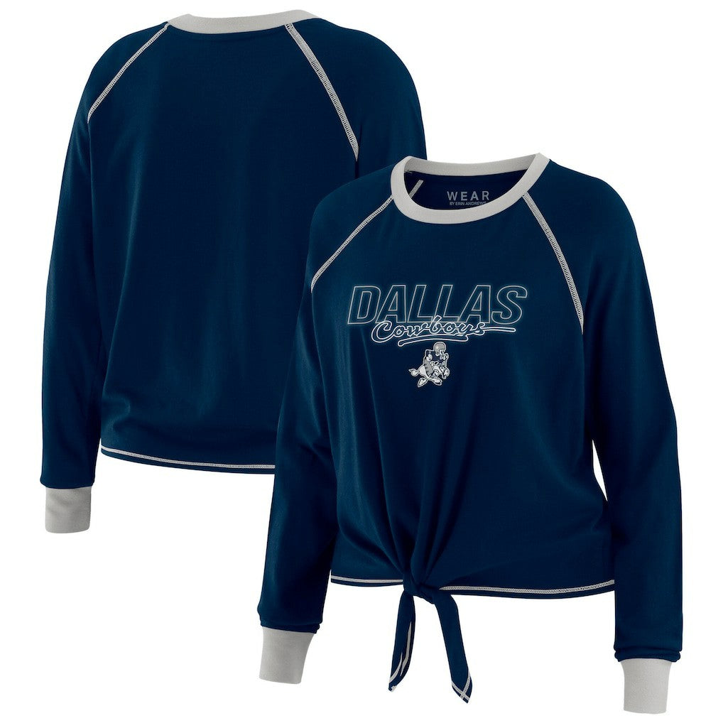 WEAR by Erin Andrews Women's Tie-Front Long Sleeve T-Shirt - Dallas Cowboys
