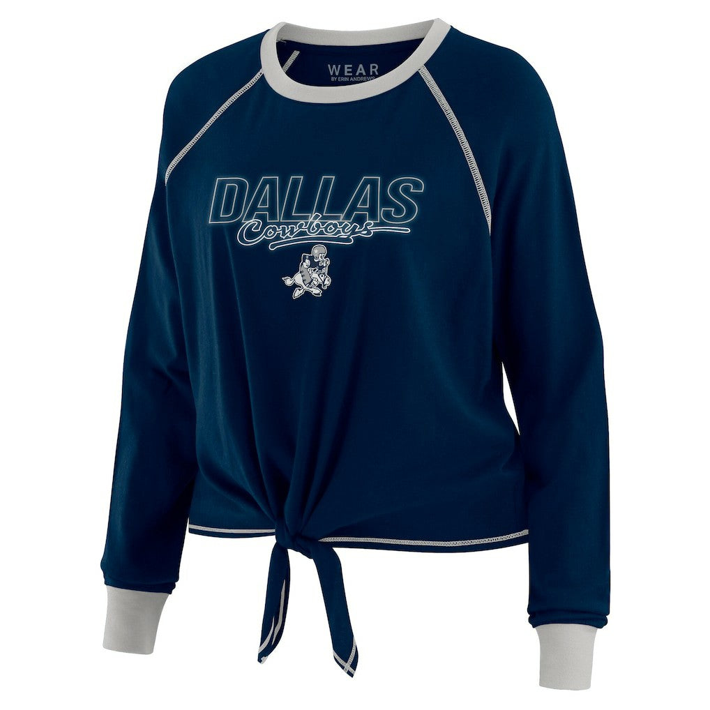 WEAR by Erin Andrews Women's Tie-Front Long Sleeve T-Shirt - Dallas Cowboys