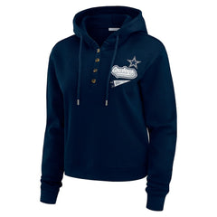 WEAR by Erin Andrews Women's Waffle-Knit Pullover Hoodie - Dallas Cowboys