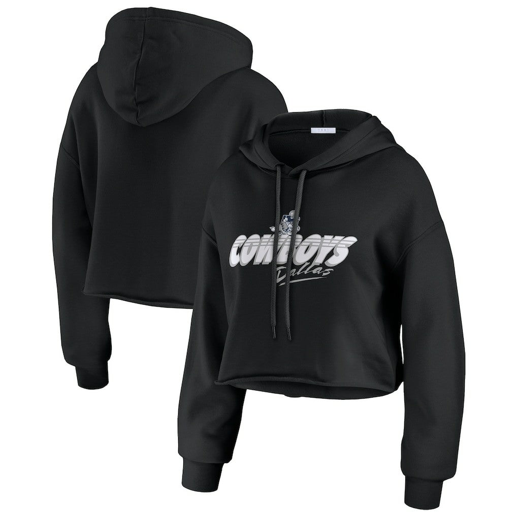 WEAR by Erin Andrews Women's Prime Cropped Pullover Hoodie - Dallas Cowboys