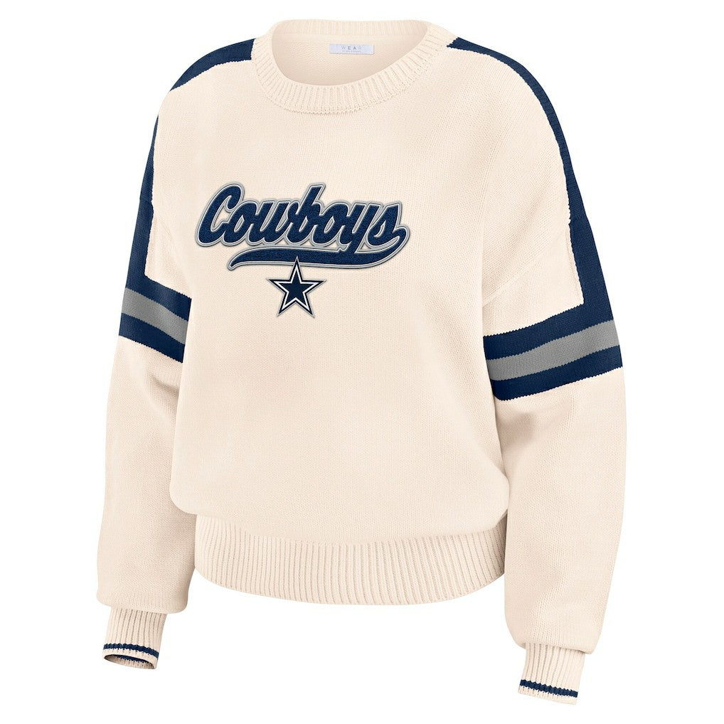 WEAR by Erin Andrews Women's Stripe Pullover Sweater - Dallas Cowboys