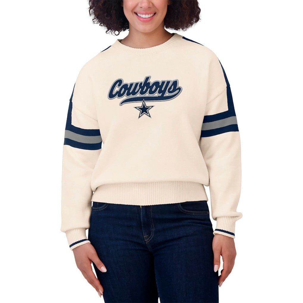 WEAR by Erin Andrews Women's Stripe Pullover Sweater - Dallas Cowboys