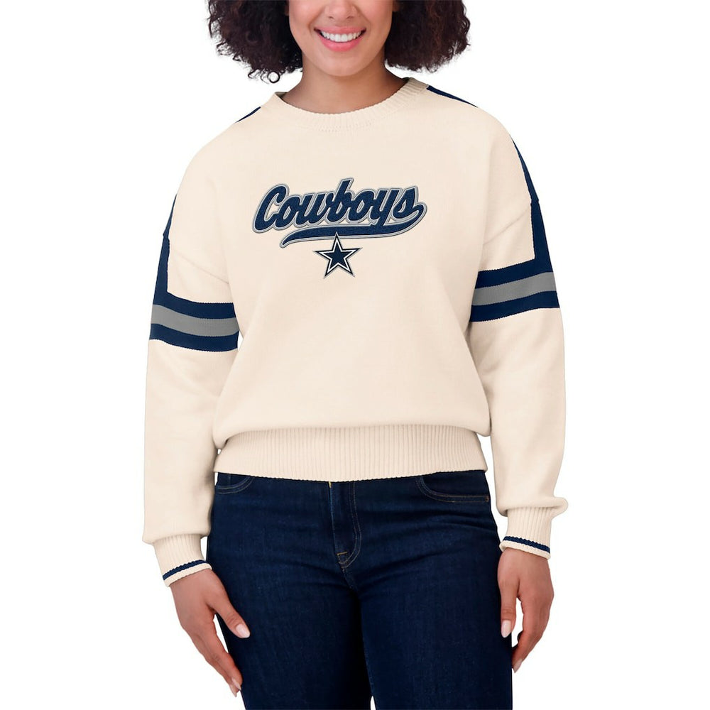 WEAR by Erin Andrews Women's Stripe Pullover Sweater - Dallas Cowboys