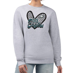 G-III 4Her by Carl Banks Women's Leopard Heart Pullover Sweatshirt - Philadelphia Eagles