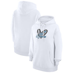 G-III 4Her by Carl Banks Women's Animal Print Heart Team Graphic Fleece Tri-Blend Pullover Hoodie - Detroit Lions