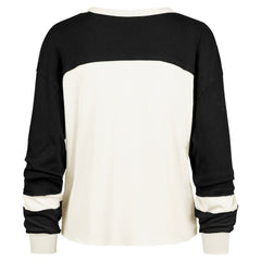 '47 Women's Double Header Curve Raglan Long Sleeve Crop Top - New Orleans Saints