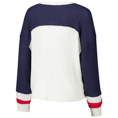 '47 Women's Double Header Curve Raglan Long Sleeve Crop Top - Houston Texans