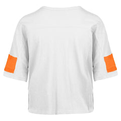 '47 Women's Double Header Scout Cropped V-Neck T-Shirt - Miami Dolphins