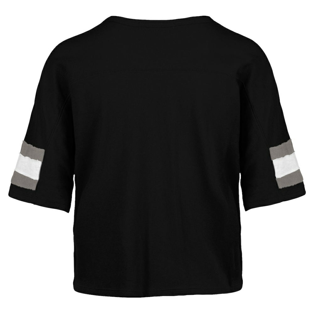'47 Women's Double Header Scout Cropped V-Neck T-Shirt - Las Vegas Raiders