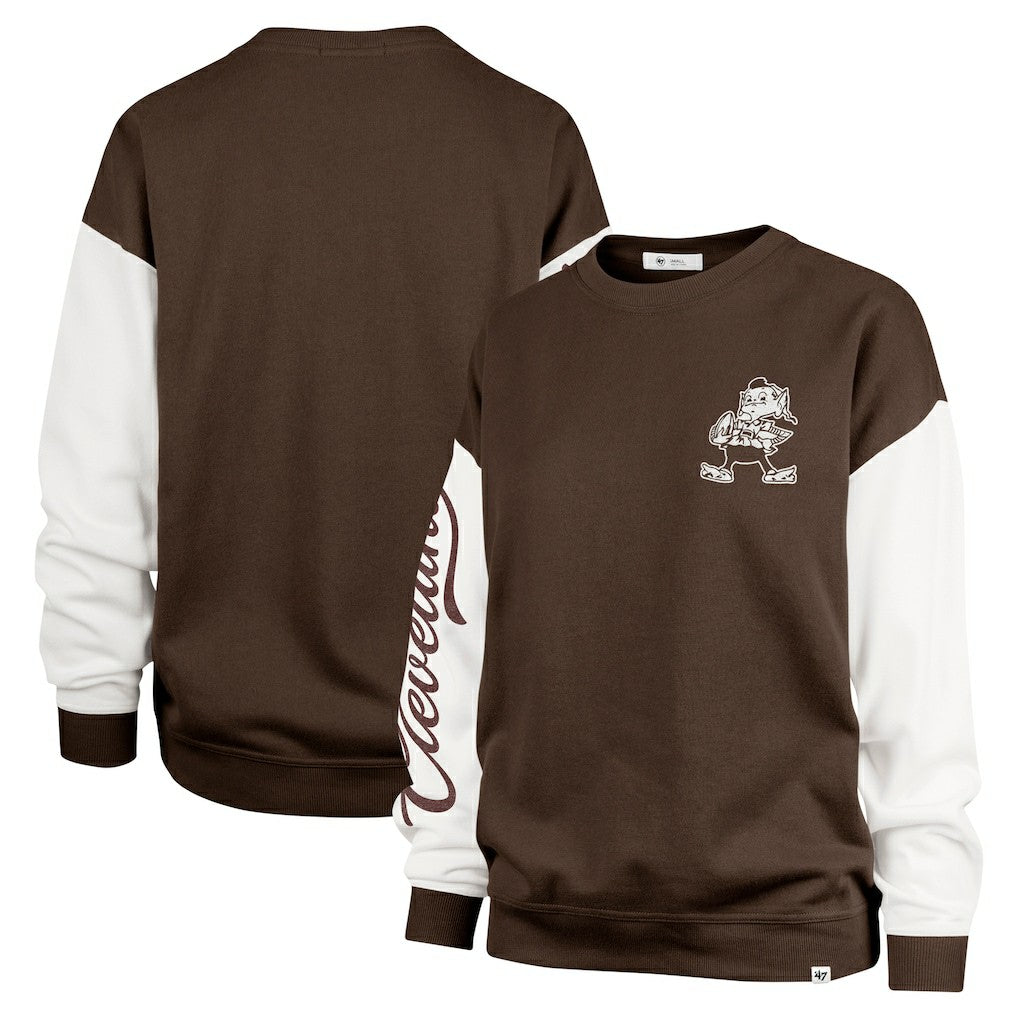'47 Women's Double Header Rise Andie Pullover Sweatshirt - Cleveland Browns