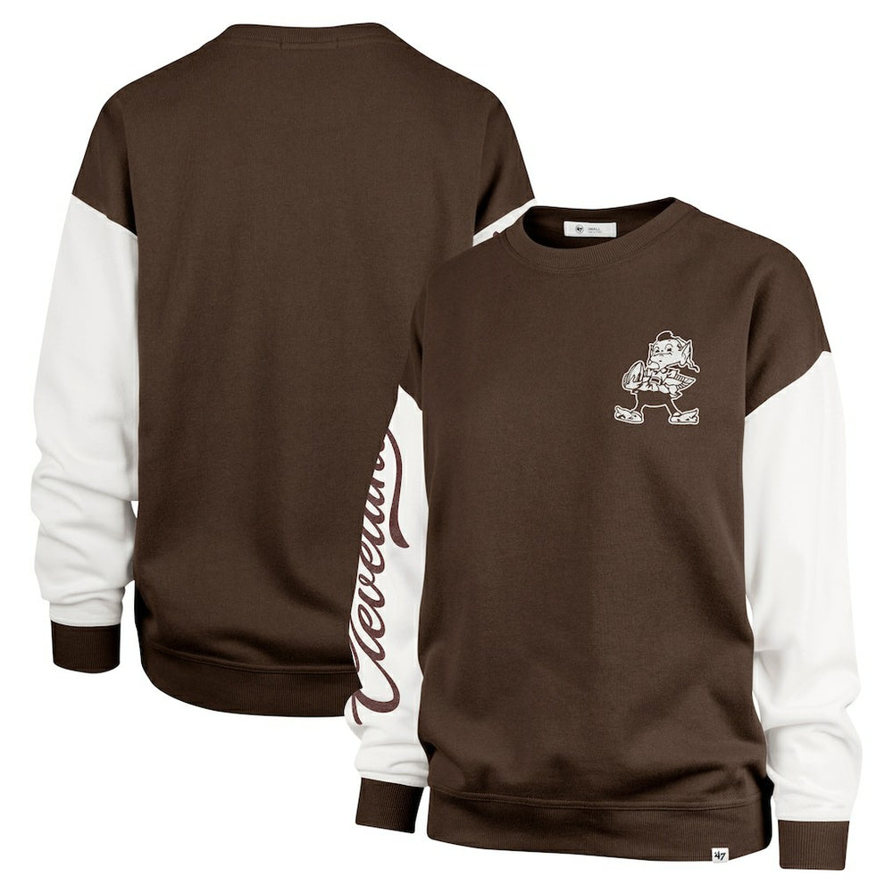 '47 Women's Double Header Rise Andie Pullover Sweatshirt - Cleveland Browns