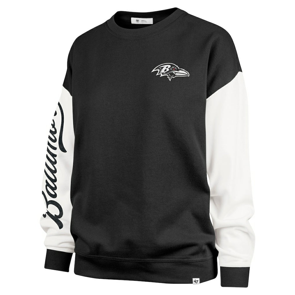 '47 Women's Double Header Rise Andie Pullover Sweatshirt - Baltimore Ravens