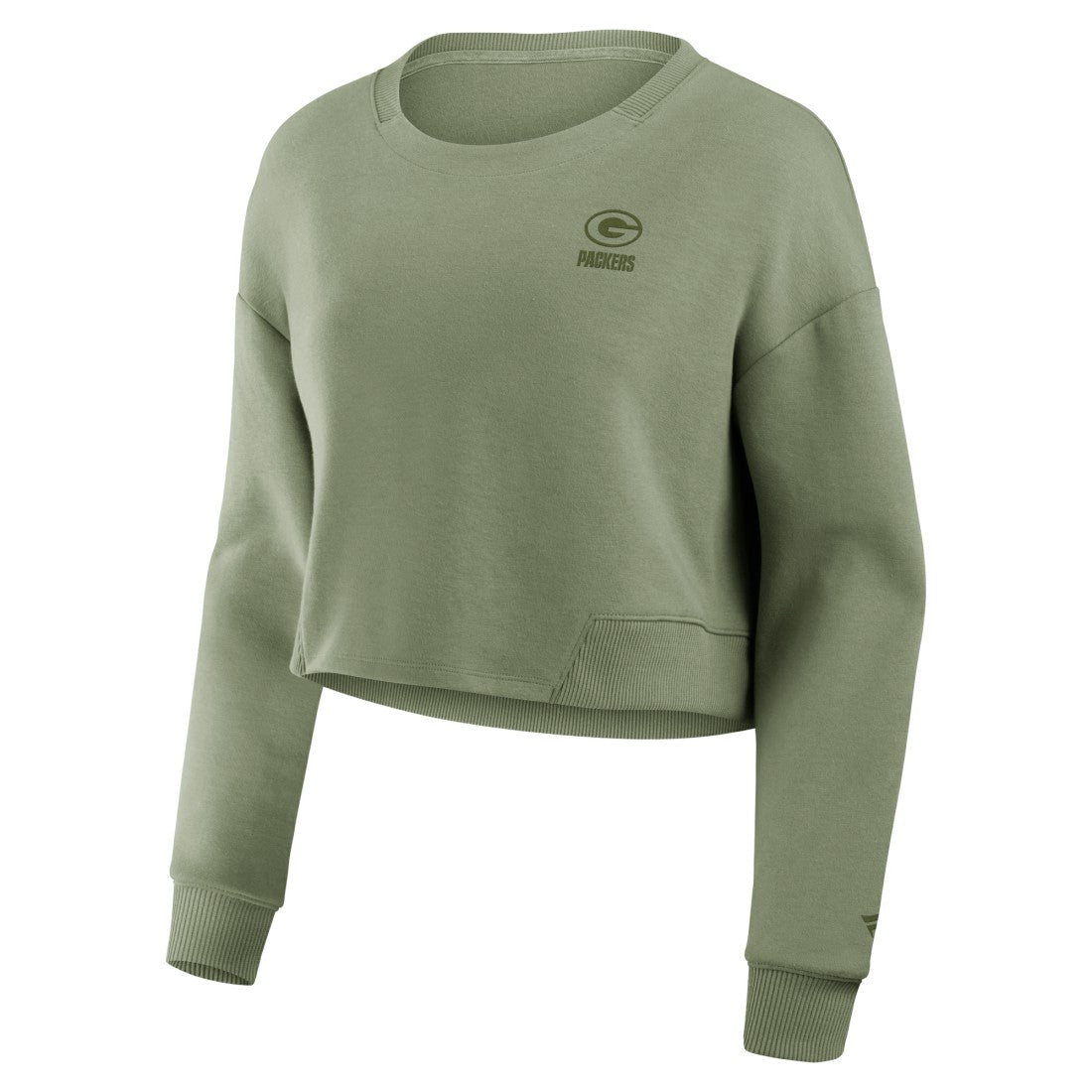 Women's Studio Tri-Blend Cropped Pullover Sweatshirt - Green Bay Packers