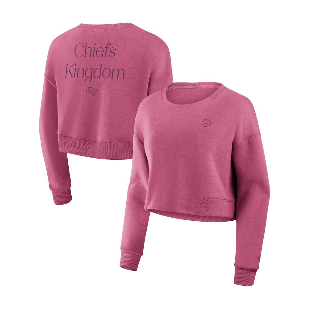 Women's Studio Tri-Blend Cropped Pullover Sweatshirt - Kansas City Chiefs
