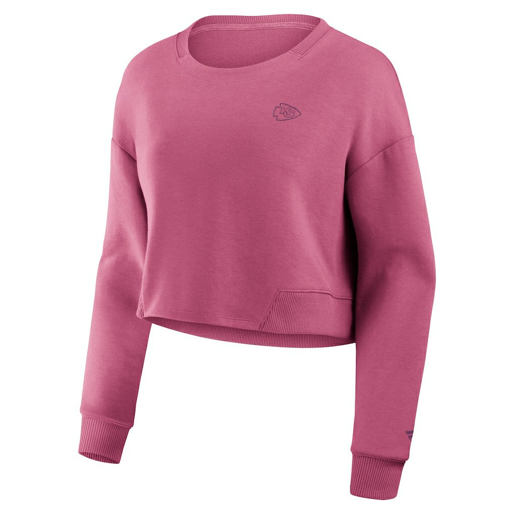 Women's Studio Tri-Blend Cropped Pullover Sweatshirt - Kansas City Chiefs